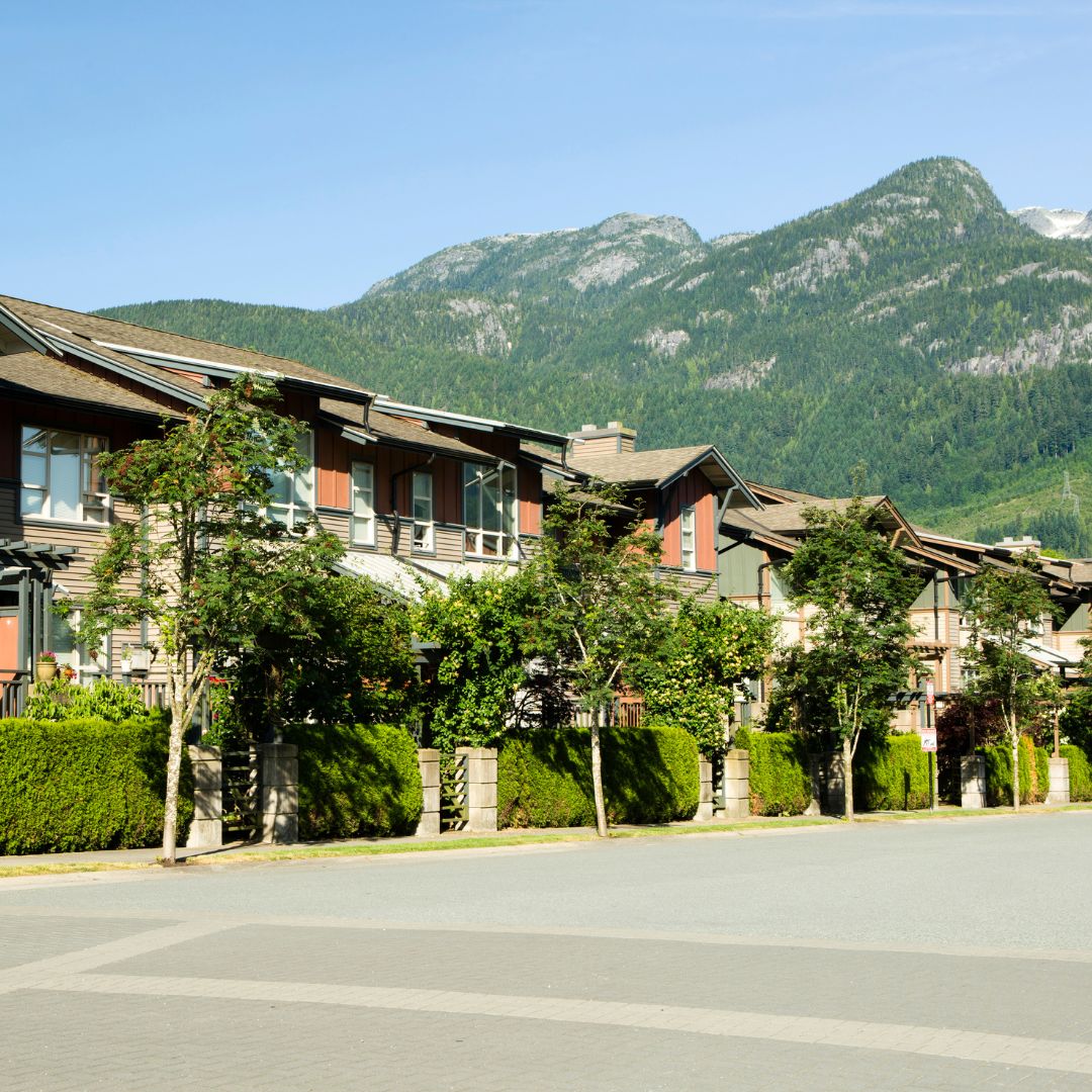 Pemberton townhome and mountain scene from the original comparison